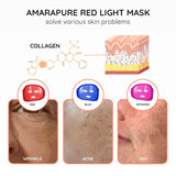 AmaraPure rood licht tegen rimpels, blauw licht tegen acne, infrarood voor de huid