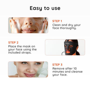 AmaraPure™ Rood licht masker + nek AP147 Zwart - AmaraPure